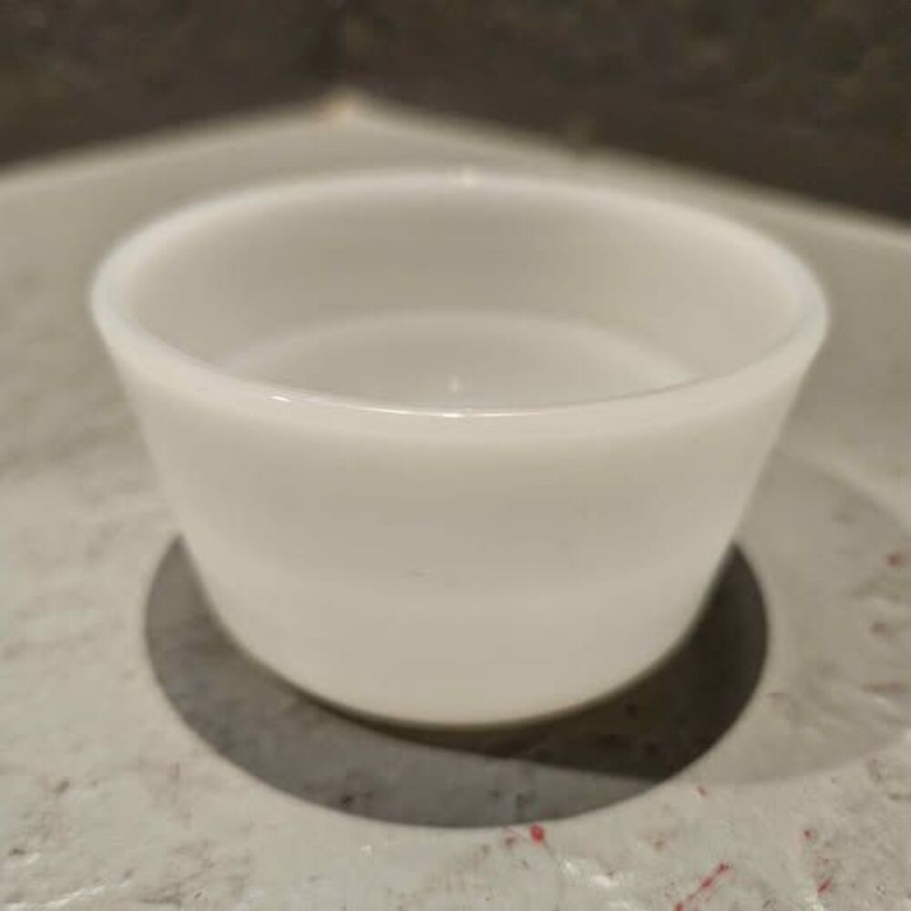 Vintage Glasbake White Milk glass Oven Safe Dessert RamekinsMade In The USA